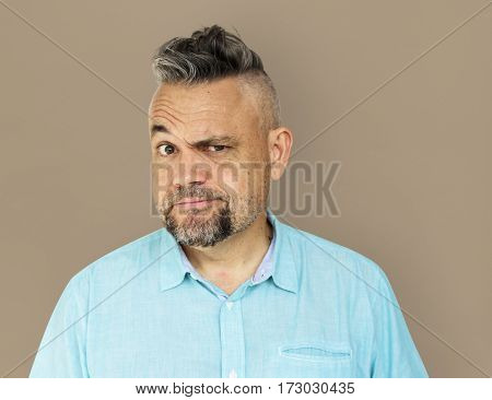 Man Squint Eye Curious Suspicious Squinting