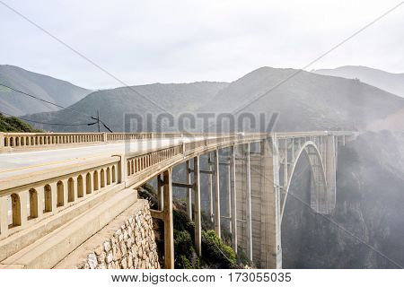 Bixby Creek Bridge on Highway 1. Big Sur Area, California, USA.