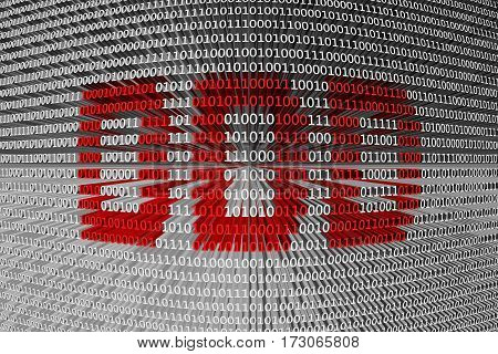 ddd is presented in the form of binary code 3d illustration