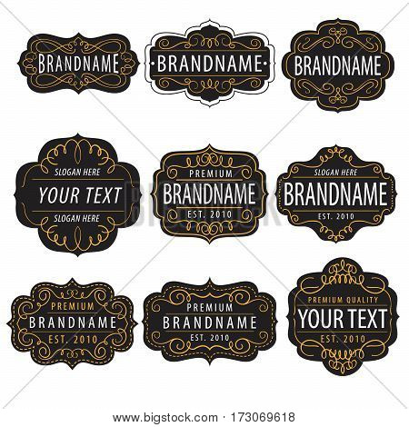 Vintage calligraphic frames collection elements for your logo templatelabelbadgebrand identitymenu restaurant