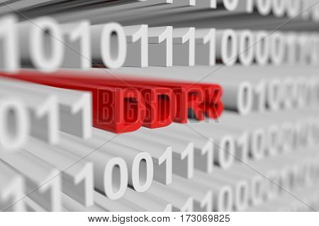 ddr3 is represented as a binary code with blurred background 3d illustration