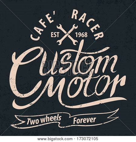 custom motor typographic for t-shirttee designpostervector illustration