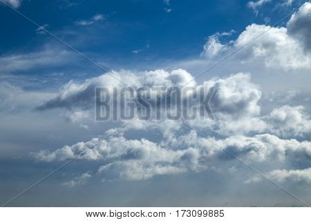 online translator bright blue sky with clouds and clouds