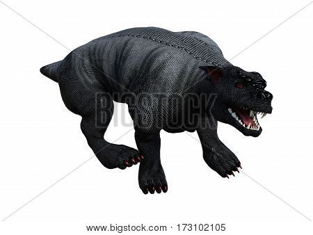 3D Rendering Gargoyle Hound On White