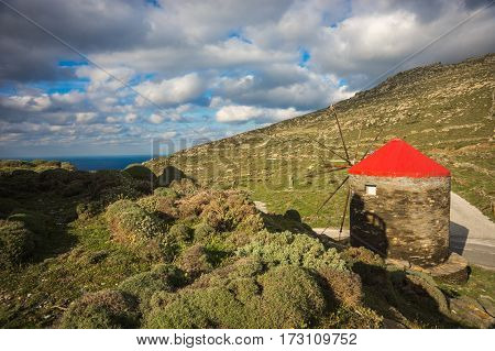 Small Church At  Side Of Road Near Isternia At Tinos