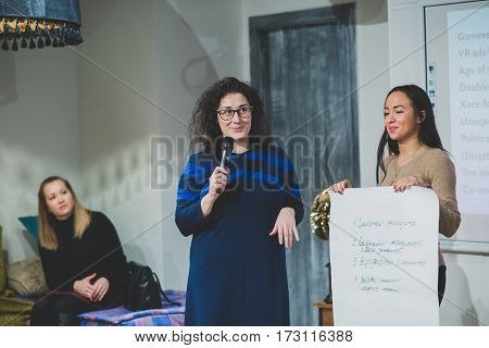 Russia, Novosibirsk, business conference in loft bee 02 february 2017