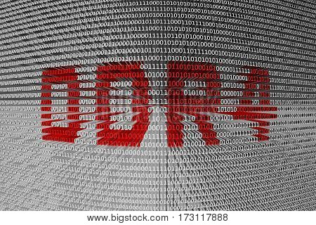 ddr4 is presented in the form of binary code 3d illustration