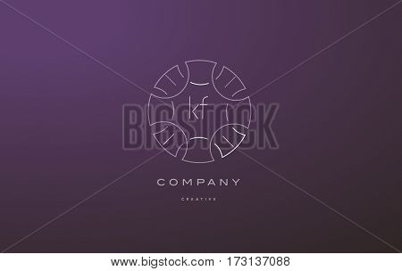 Ke K E Monogram Floral Line Art Flower Letter Company Logo Icon Design