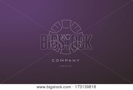 Xc X C Monogram Floral Line Art Flower Letter Company Logo Icon Design