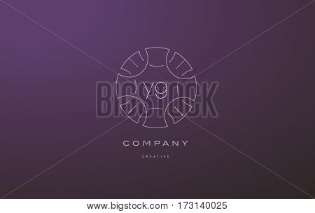 Yg Y G Monogram Floral Line Art Flower Letter Company Logo Icon Design