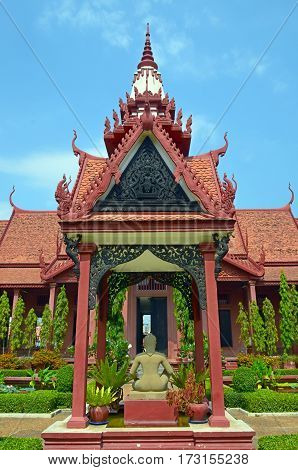 PHNOM PHEN, CAMBODIA 03 25 13: National Museum of Cambodia (Sala Rachana) in Phnom Penh is Cambodia largest museum of cultural history and is the country leading historical and archaeological museum.