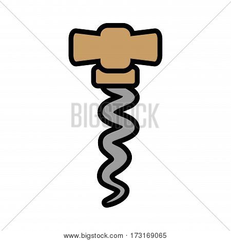 corkscrew opened bottle cork vector illustration eps 10
