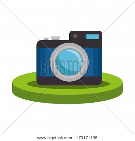 colorful silhouette with photographic camera over base