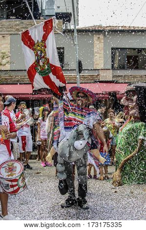 Brazilian Popular Street Carnival With Samba Music