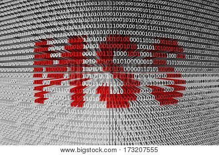 mss in the form of binary code, 3D illustration