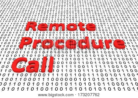 remote procedure call in the form of binary code, 3D illustration