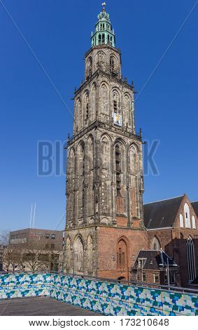 Martini Tower And Viewing Platform In The Center Of Groningen