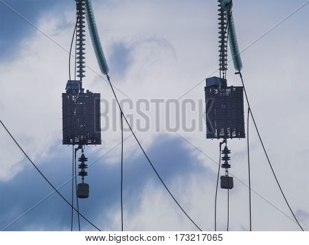 Thei high-voltage electrical equipment at the station