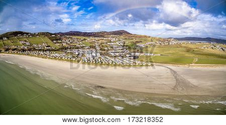 Aerial skyline of the coast by Downings, Ireland