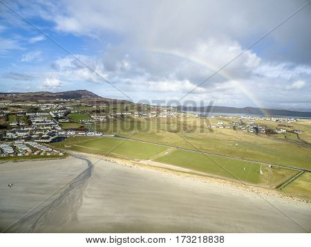 Aerial skyline of the coast by Downings, Ireland