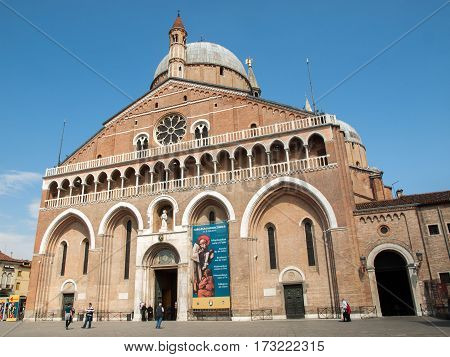 PADUA  ITALY - MAY 3 2016: Basilica di Sant'Antonio da Padova in Padua Italy