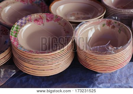Cups plates and decorative ceramics Haile Selassie.