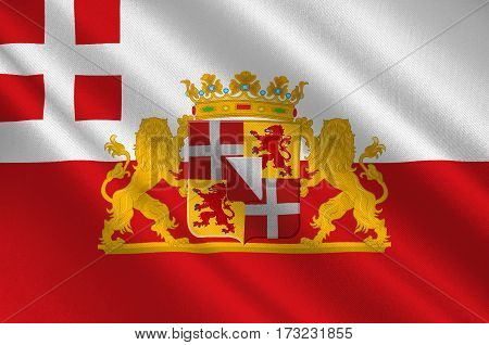 Flag of Utrecht is a province of the Netherlands. 3d illustration