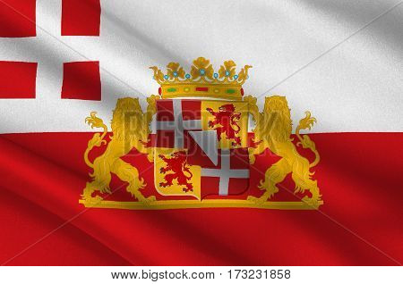 Flag of Utrecht is a province of the Netherlands. 3d illustration