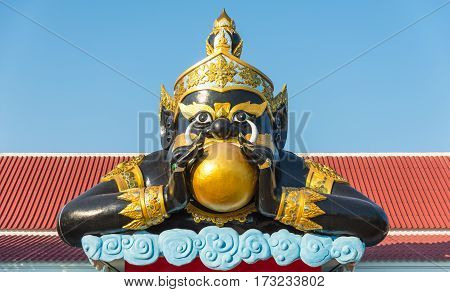THAILAND : Rahu statue in temple Thailand in wat Saman