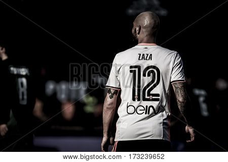 VALENCIA, SPAIN - FEBRUARY 19: Simone Zaza during La Liga soccer match between Valencia CF and CD Athletic Club Bilbao at Mestalla Stadium on February 19, 2017 in Valencia, Spain