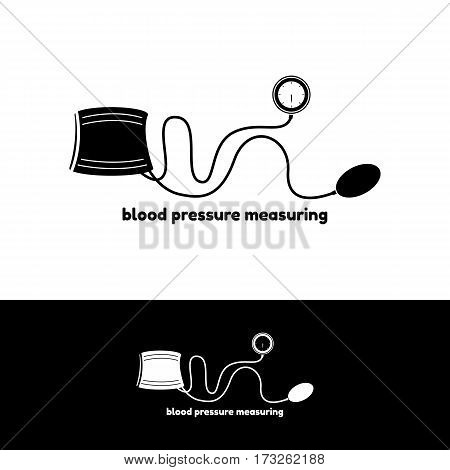 Blood pressure measuring logo. Vector illustration health concept