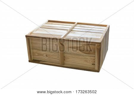 Old wooden box isolated on white ckground. This has clipping path.