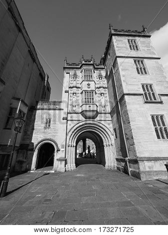 Great Gatehouse (abbey Gatehouse) In Bristol In Black And White