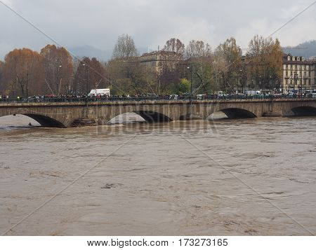 River Po Flood In Turin