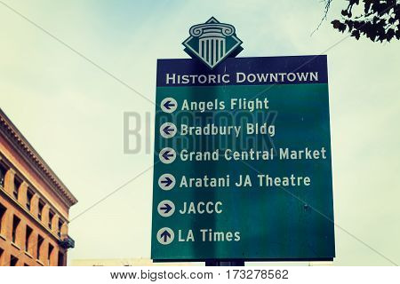 Los Angeles CA USA - October 27 2016: Popular destination in downtown L.A.