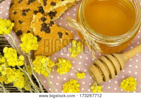 Honey With Dry Flowers
