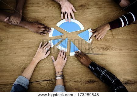 Teamwork Share Divide Concept Group