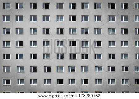 many windows on building facade - apartment block