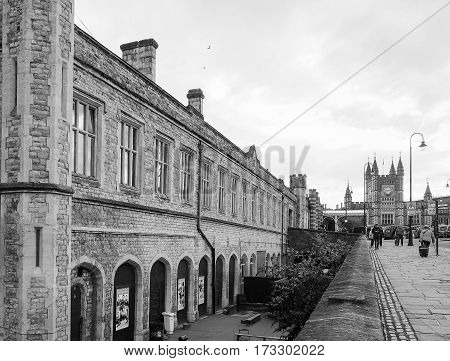 Temple Meads Station In Bristol In Black And White