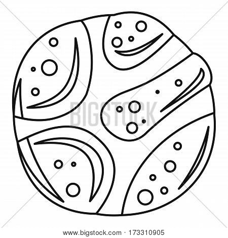 Deserted planet icon. Outline illustration of deserted planet vector icon for web