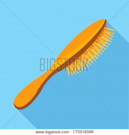 Hairbrush icon. Flat illustration of hairbrush vector icon for web