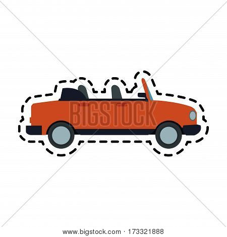 convertible car sideview icon image vector illustration design