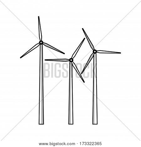 Eolic turbine icon over white background. vector illustration