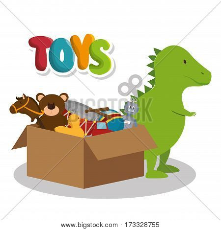 set kids toys icons vector illustration design