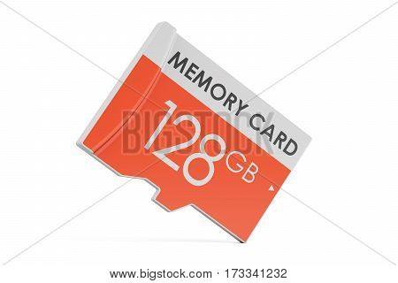 memory card 128 GB 3D rendering isolated on white background