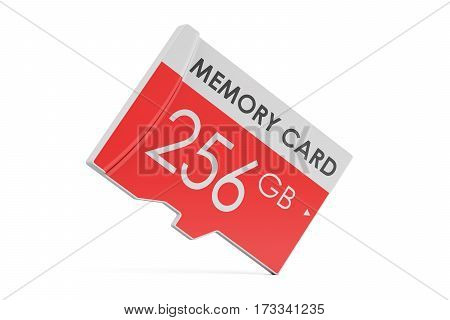 memory card 256 GB 3D rendering isolated on white background