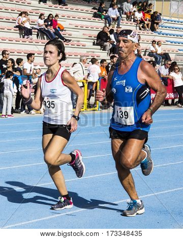 CAGLIARI, ITALY - November 4, 2012: 5th Half Marathon - 4th memorial Delio Serra - Sardinia