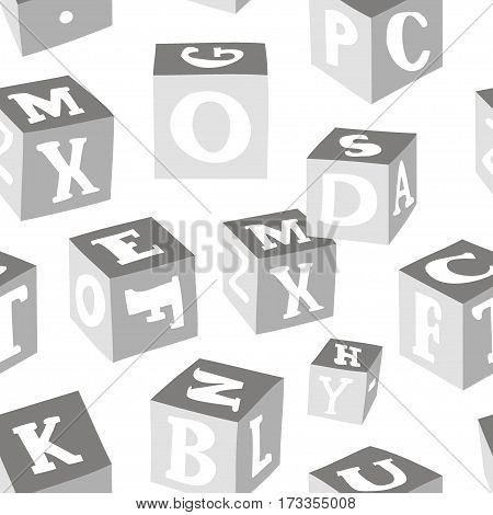 Wooden alphabet blocks pattern. Vector illustration, EPS 10