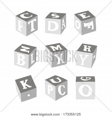 Wooden alphabet blocks. Vector illustration EPS 10