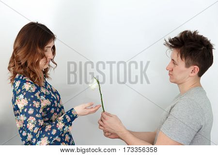 Man With A Hangover Gives The Woman Wilted Rose